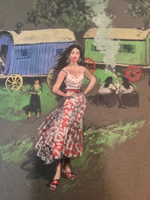 MCM Bernard Lamotte French Artist Gypsy Chalk Original Framed Painting Signed gallery