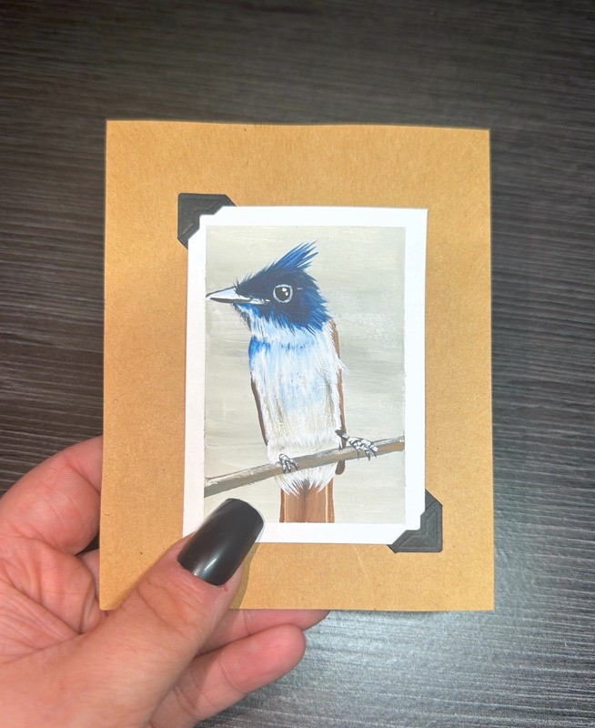 ACEO Original Acrylic Painting Bird Series by Emily