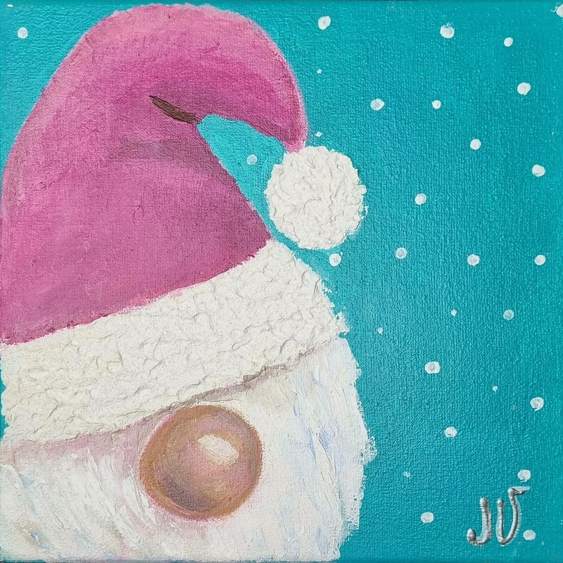 Christmas Gift Dwarf Acrylic Painting Original Artwork Holidays Wall decor