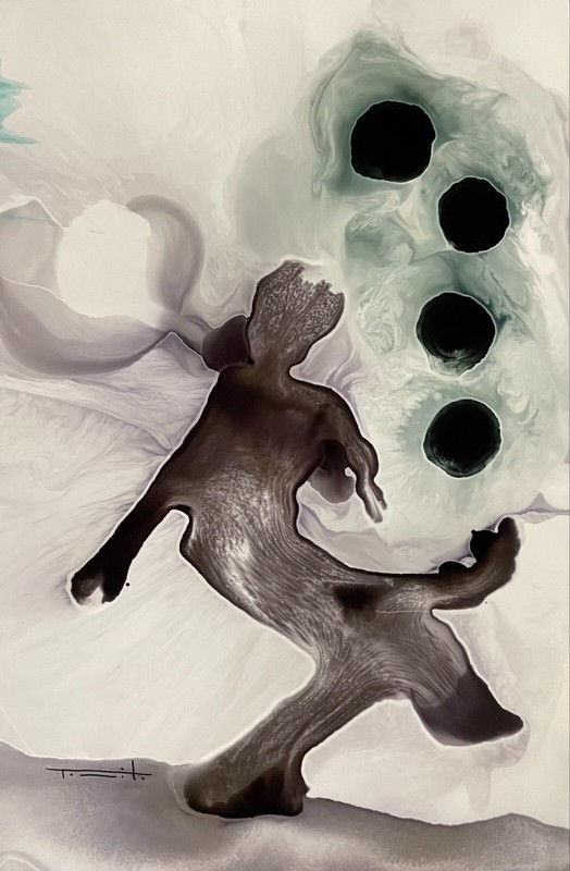 Tonito Original Painting.GAMES they play 1.Organic dynamic flowing art.Fun