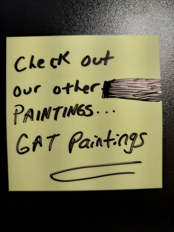 GAT Impressionism Cat Signed 3x3 Artwork Homedecor COA Original Painting Kitten gallery
