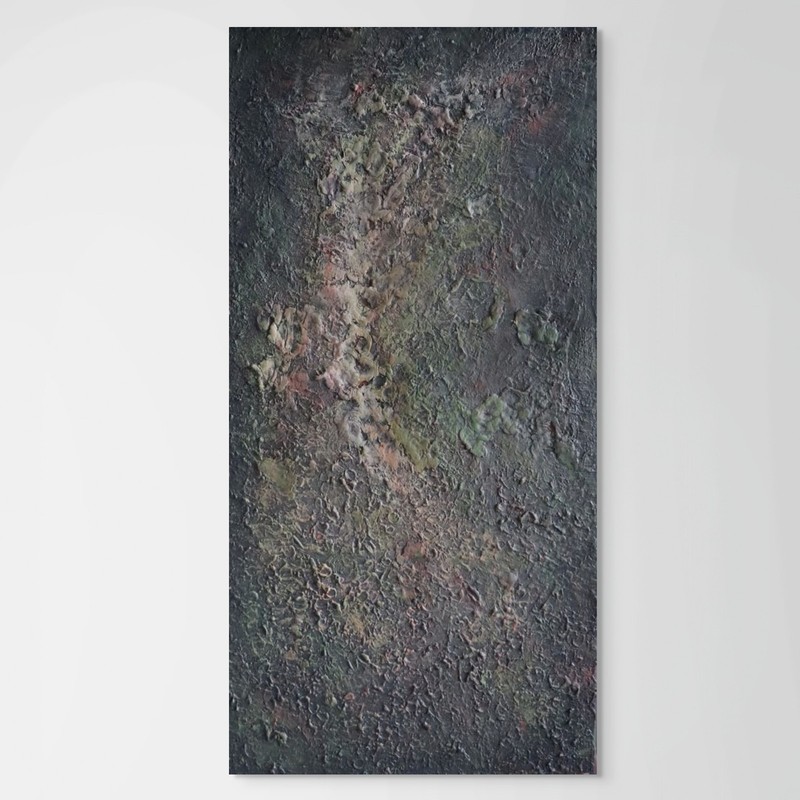 Earth Relics Wabi-Sabi Terrain Textured Abstract Painting, Original Mixed Media