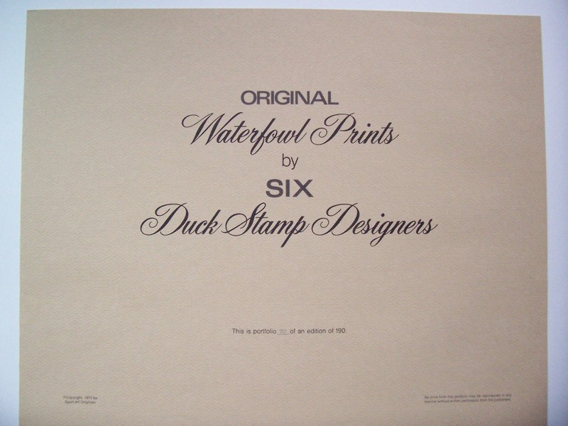 Original Waterfowl Prints by six Duck Stamp Designers