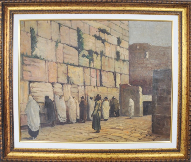 Judaic Art 24′ x 30′ Western Wall Original Painting By Ben Ascher
