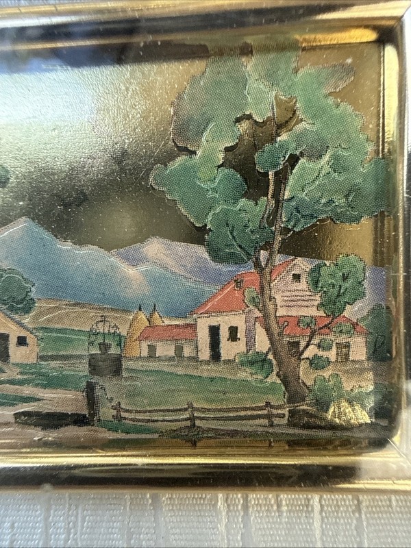 2 VTG Miniature Italian Framed Chromolithographs 23K Gold Leaf Artist Creation gallery