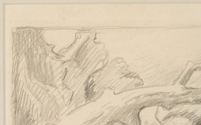 Thomas Hart Benton (1889-1975) Original Graphite Study Nature Scene w Toadstools gallery