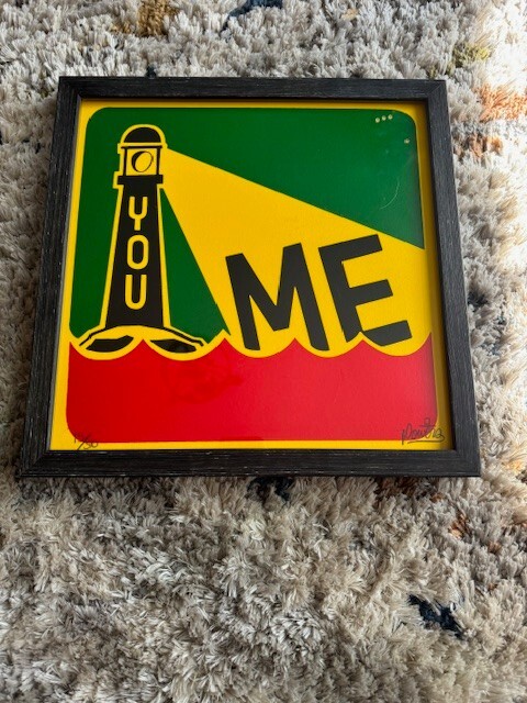 Stephen Powers ESPO You and Me-Screen Print Lighthouse Green, Yellow, Red, Black