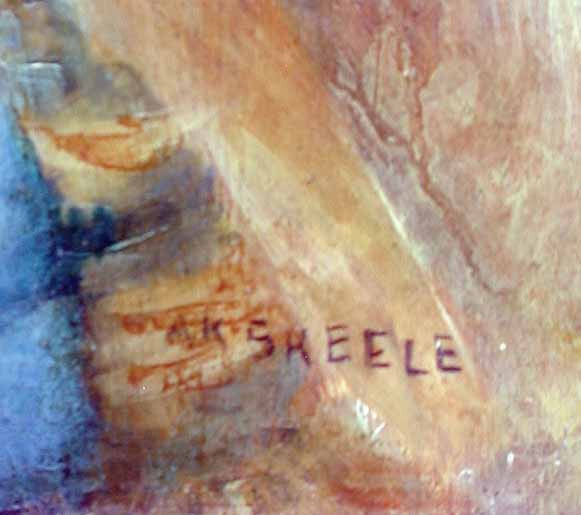 California Oil Painting ANNA KATHERINE SKEELE 'Navajo Mother & Son', 21" x 18" gallery