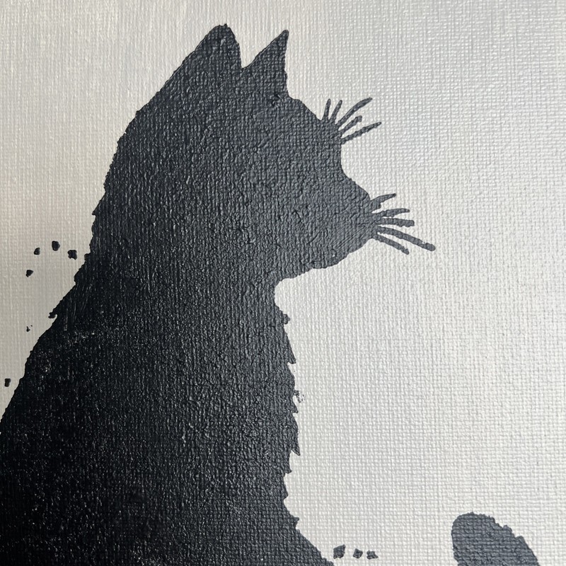 Black Cat,abstract,8x10,funny,original Acrylic Painting gallery