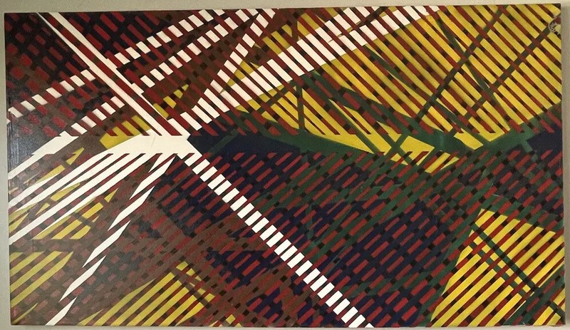 JORGE MUJICA MODERN ABSTRACT HARD EDGE OIL PAINTING CUBISM CUBIST EXPRESSIONIST