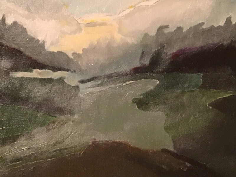 ORIGINAL SIGNED OIL PAINTING “NEW DAY” 17 1/2” X 15 1/4” CUSTOM FRAMED gallery