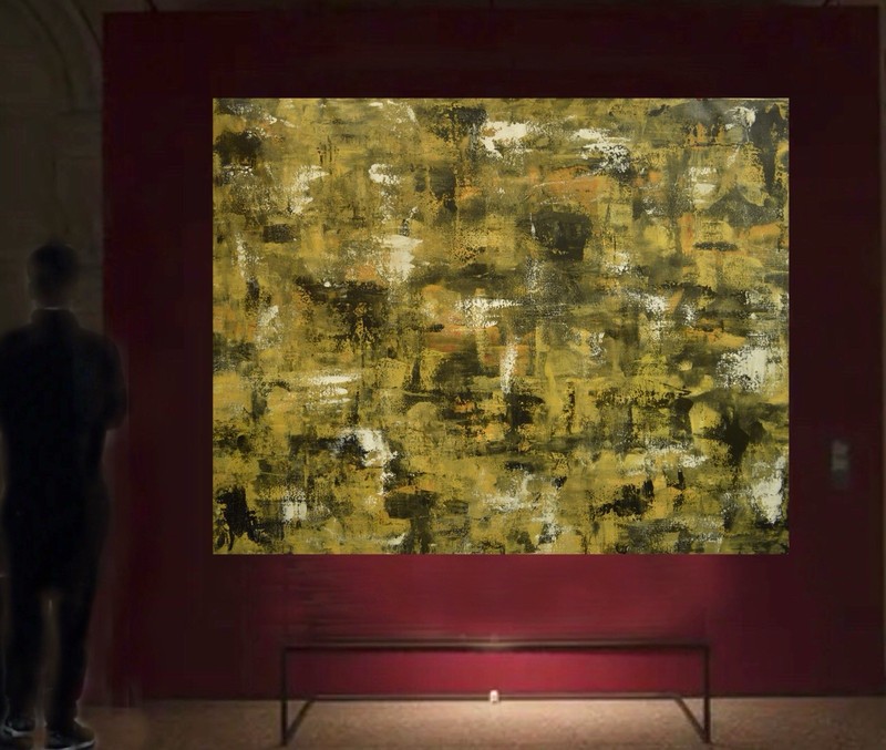 Mark Little Original ￼Giant Canvas Painting 81”X62” (6 Foot 9 inch) Abstract XX gallery
