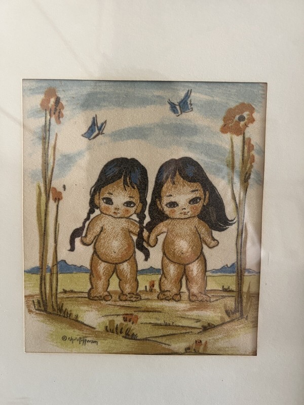 Silkscreen by Danish Artist Gerda Christoffersen Set Of 2 Framed And Matted gallery