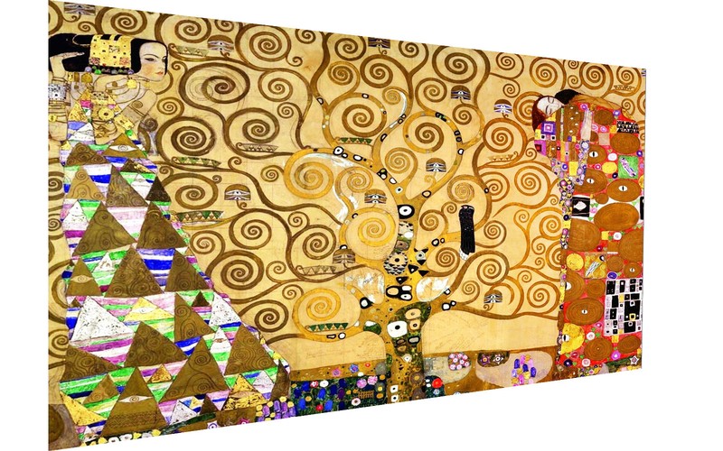 Framed Gustav Klimt Tree Of Life art painting vintage canvas Portrait 16″ x 32″