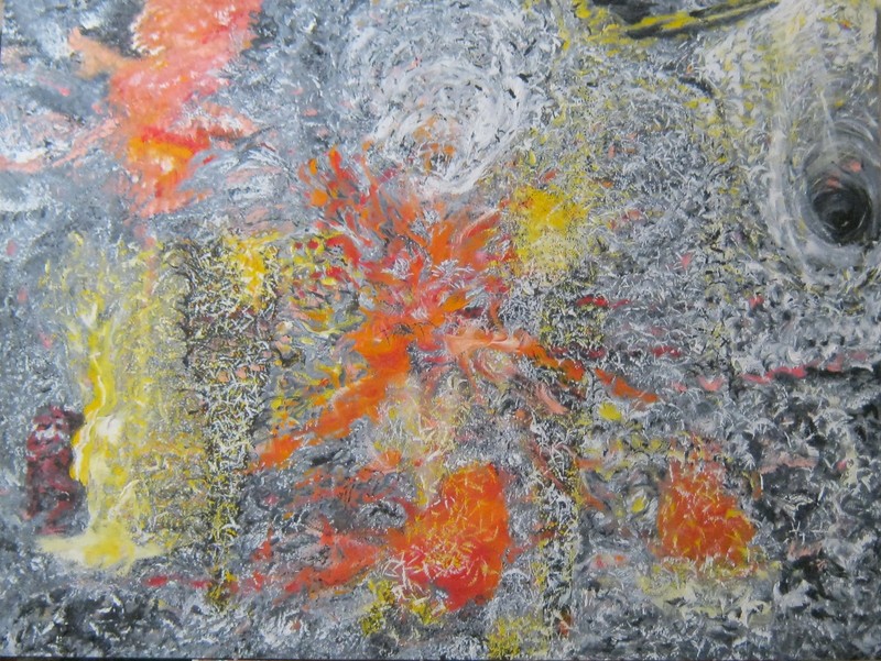 «The Big Bang» ORIGINAL PAINTING by SELLER Acrylic On Canvas 4′ X 3′ Colorful