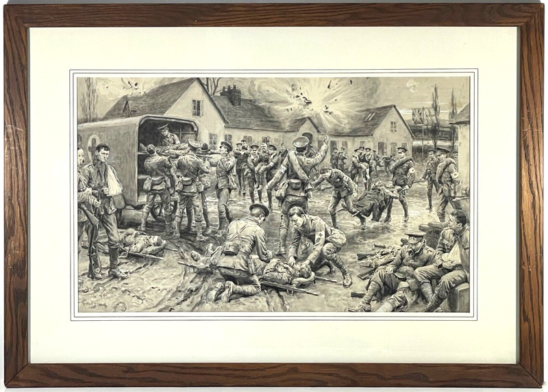Listed Artist Frank Dadd (1851-1929) Signed Militaria Gouache Painting c. 1915