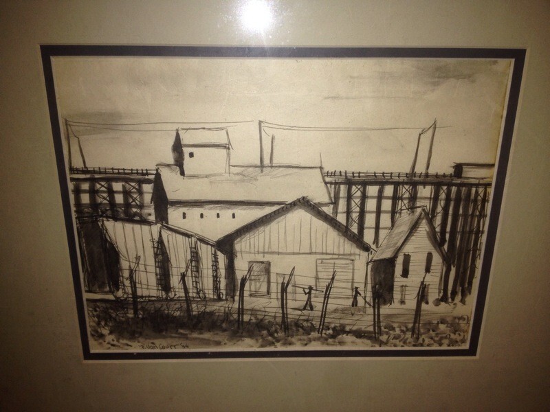 Franklin Van Court WPA Era Chicago Illinois Artist Ink Wash Prison Scene 1934!!!