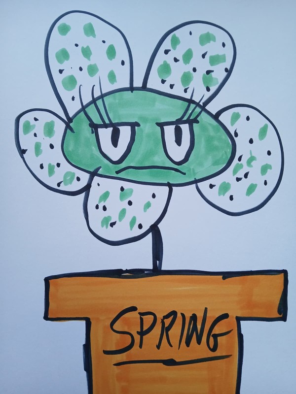 Abstract Expressionism Spring Flower 9 x 12 Colorful Painting Modern Street Art