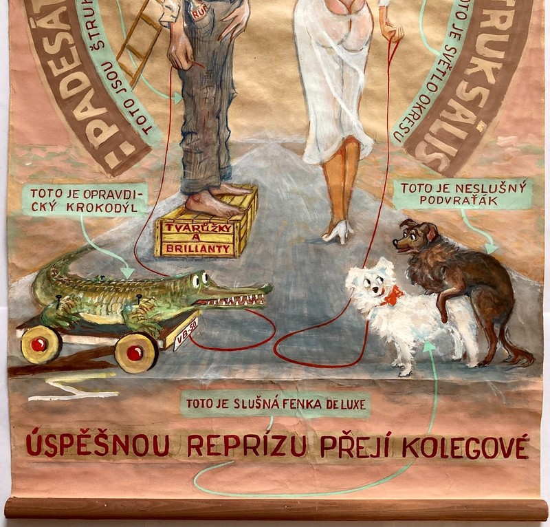 Original Vintage Poster Painting THEATRE -CZECHOSLOVAKIA -HOMO STRUKSALIS - 1982 gallery