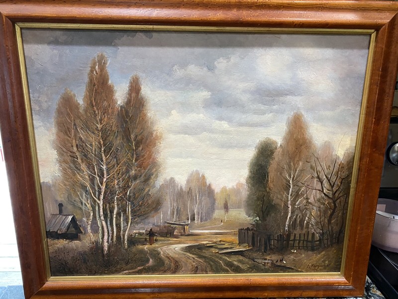 Erik Freyman landscape oil on canvas circa 1970