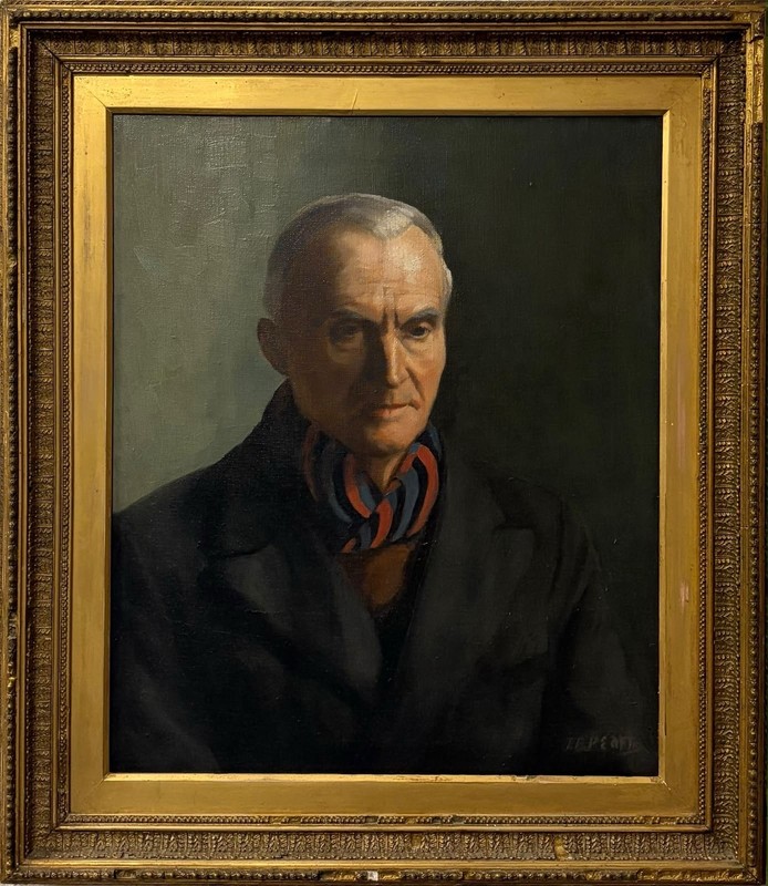 Portrait of a Gentleman Oil on Canvas Signed Framed Mid 20th Century Painting