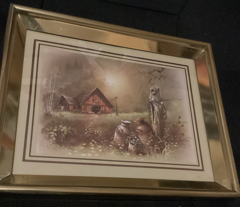 Andres Orpinas Vintage Woodland Cottage Water Jugs Framed Art Print (#59) gallery