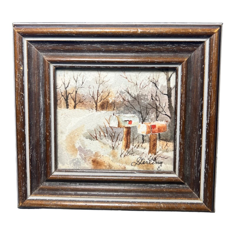VINTAGE PETITE EDNA K STERLING ALCOA, TENNESSEE ARTIST WATERCOLOR PAINTING 6.75”