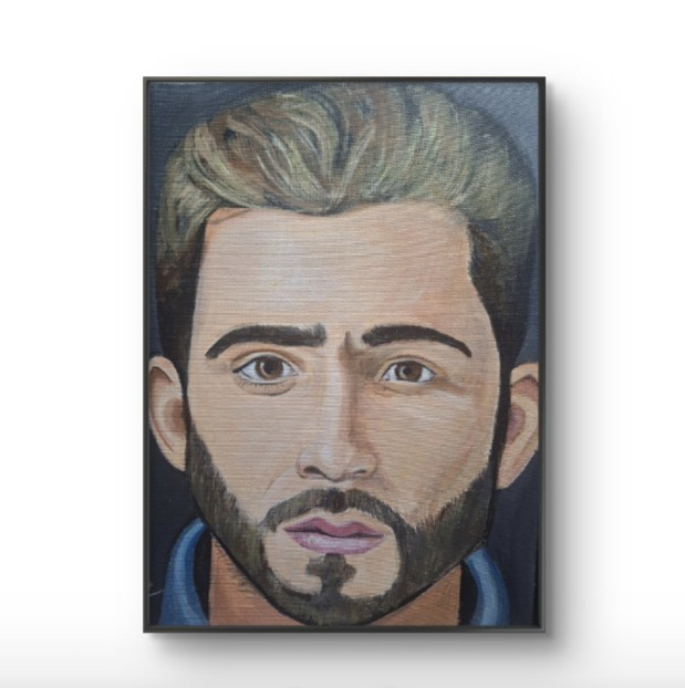 Original Impressionist 8×11 Portrait Acrylic on Paper Warm Earth Tones Signed