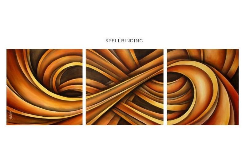 large 3D hypnotic decorative painting depth movement original Mike Lang painting