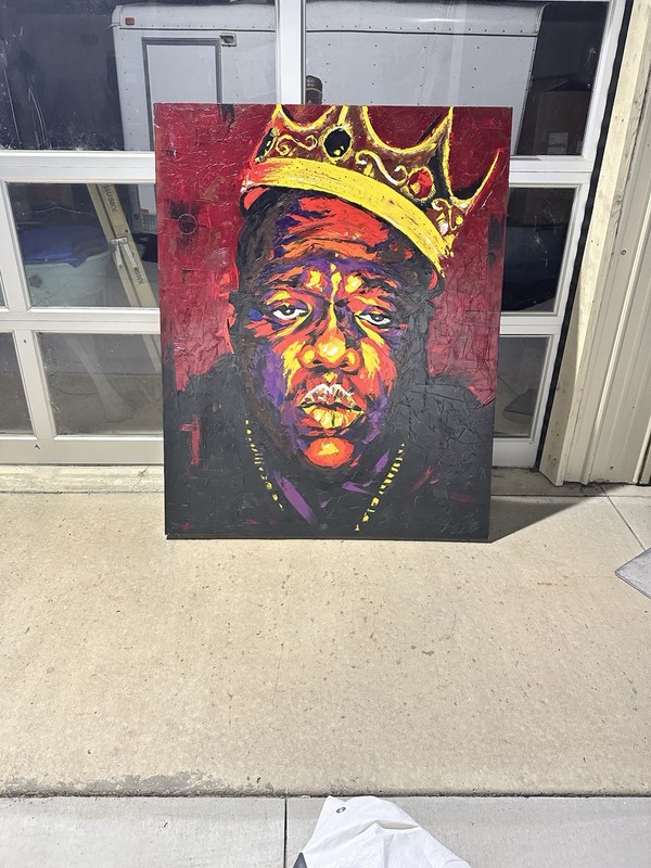 Notorious B.I.G.“biggie” Original Oil On Canvas Pallet Knife Style 5ft X 4ft