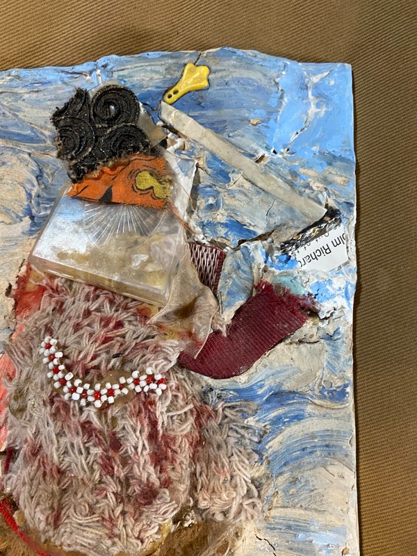 Linden 2003 "Abstract Figural Scene" Mixed Media Artwork - Signed gallery