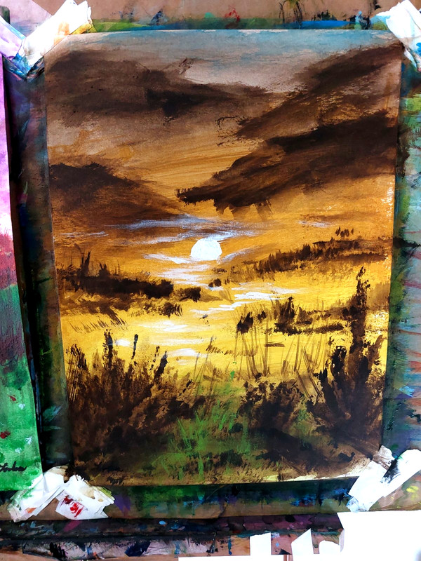 LOVELESS - impressionistic acrylic on paper 11 x 15 COA gallery