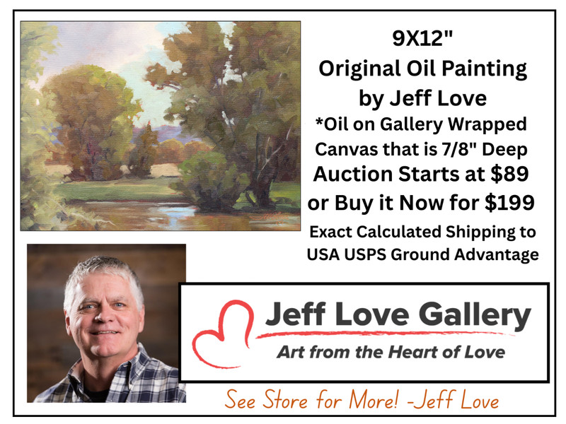 Jeff Love Original Oil Painting Art Peaceful Pastoral Tonal River Tree Landscape gallery