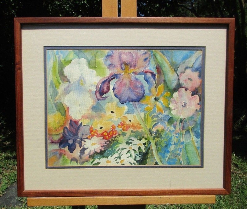 EMI Signed Floral Watercolor
