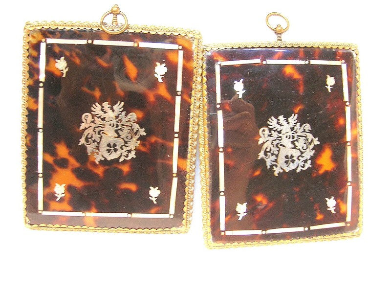 19TH C. PAIR OF SCOTTISH NOBILITY MINIATURES WITH FANTASTIC SILVER PLIQUE FRAMES gallery