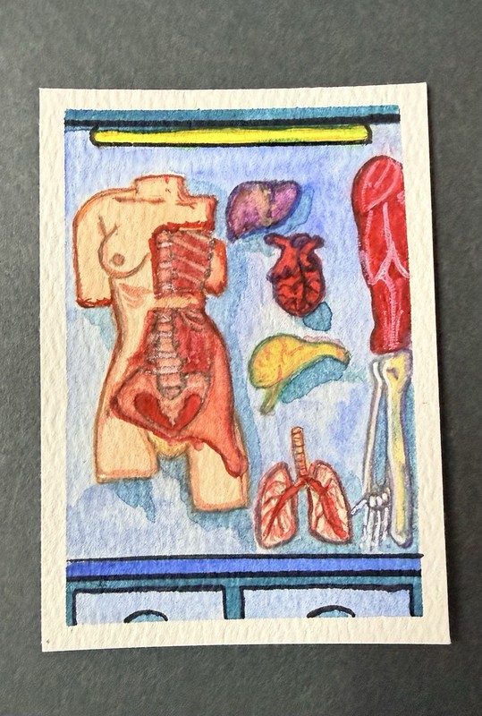 Original ACEO/ beks_and_lo/#18 HOUSE ON HAUNTED HILL