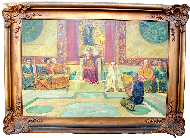 After Benjamin Constant antique copy "Emperor Justinian" 1886 famous painting
