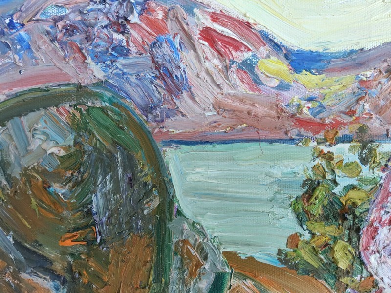 Mid Century Expressionist Landscape Painting by Swedish Artist Knut Irwe gallery