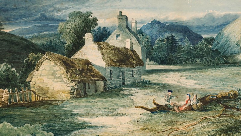 Mid 19th Century Watercolour - Highland Cottage gallery