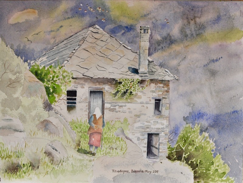 Landscape paintings from Rhodopes, Bulgaria. Watercolor by Ronald Arthur Brooke