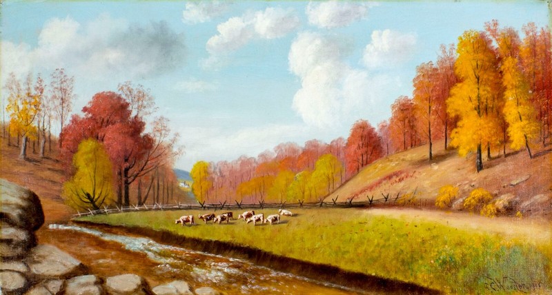 Austin Wooster (PA,1838-1913) oil painting antique 118821