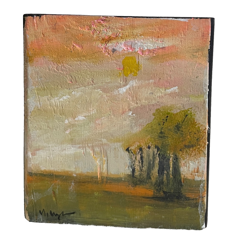 Expressionist Golden Hour Trees Mini Art Block Original Hand-Painted