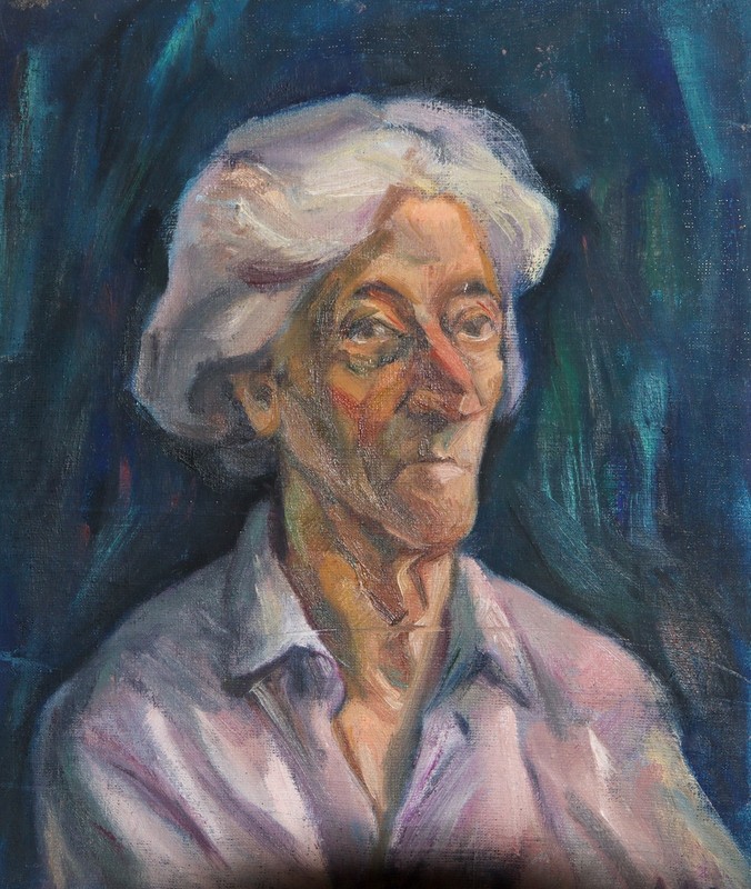 Oil on Canvas Antique 22» Painting » Portrait of a Elderly gentleman »