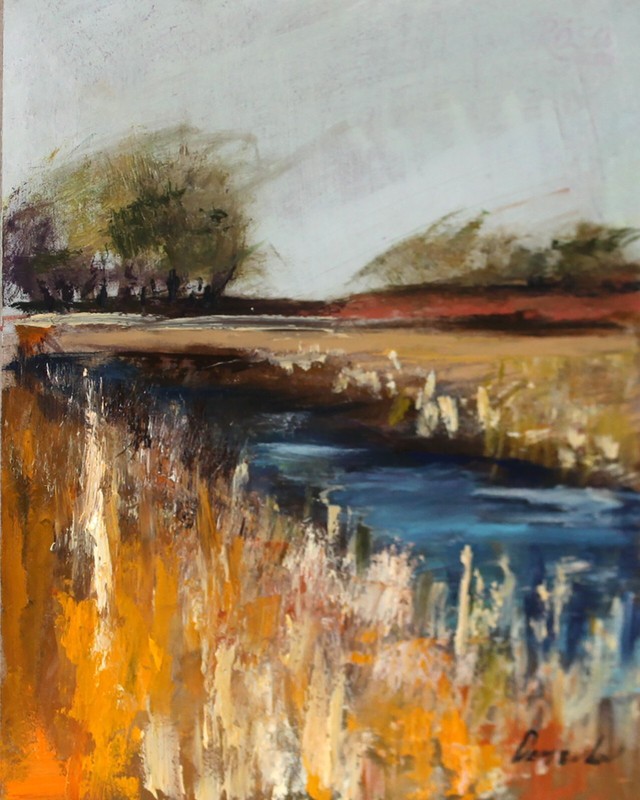 AUTUMN UKRAINE landscape Oil painting DEMENKO NATALIA impressionism 8X10