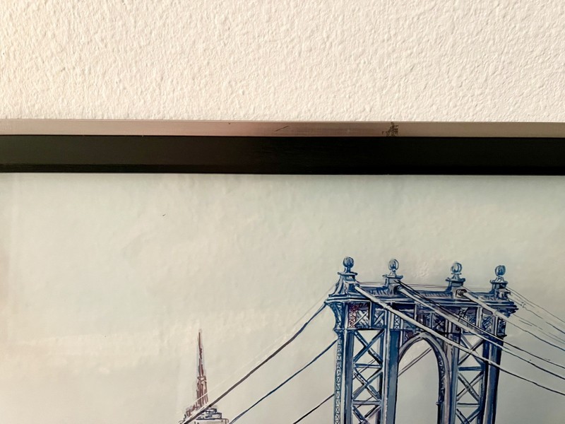 Architecture Art "Manhattan Bridge"  Water Color on Glass Art Atilius Alliance  gallery