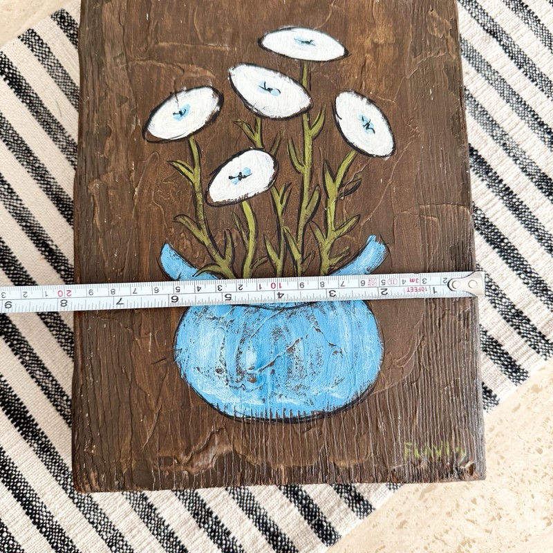 Original Painting Of Flowers In Pot By Flavia Marie Weedn 1929-2015 Signed gallery