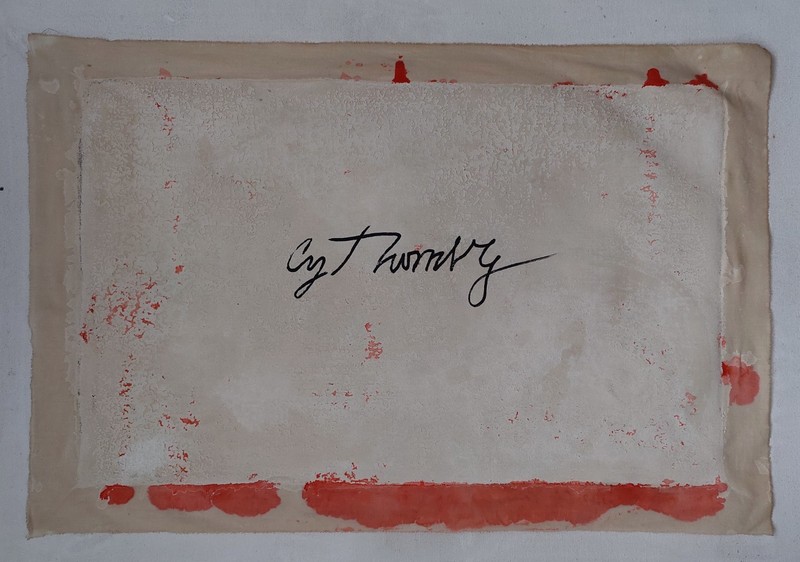 Cy Twombly Signed Vintage Abstract Oil Painting on Canvas, Modern Art gallery