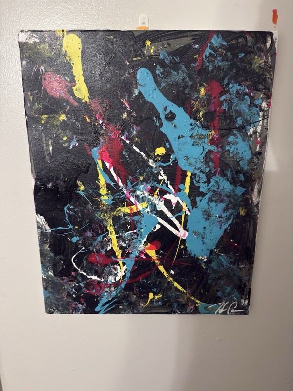 Rare beautiful Abstract Art “tortured Soul” Painting 1/1 Original Vintage