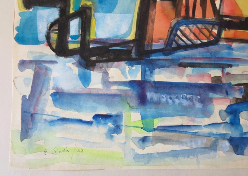Erik Johan Smith 1958 modernist abstract painting Stockholm Sweden WPA artist gallery