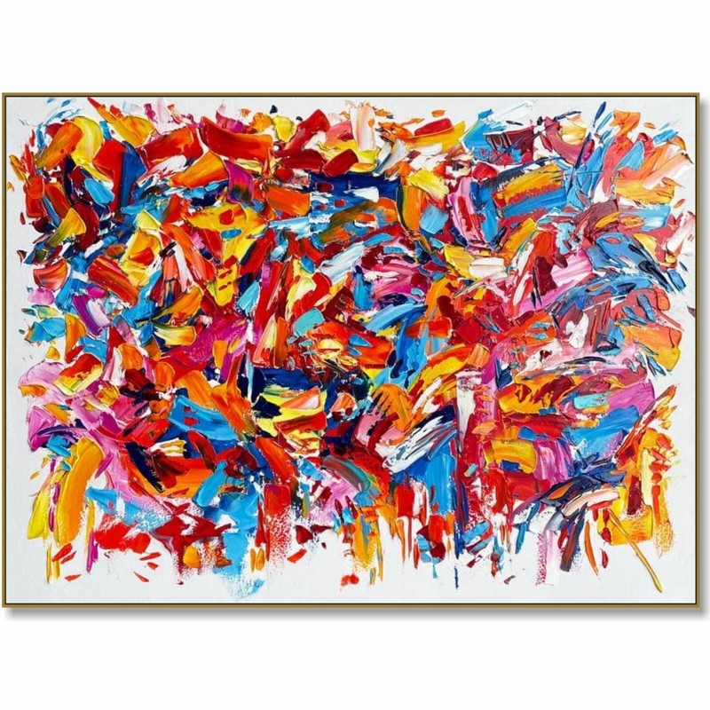 Abstract Painting on Canvas Original Colorful Wall Art Heavy Textured Artwork